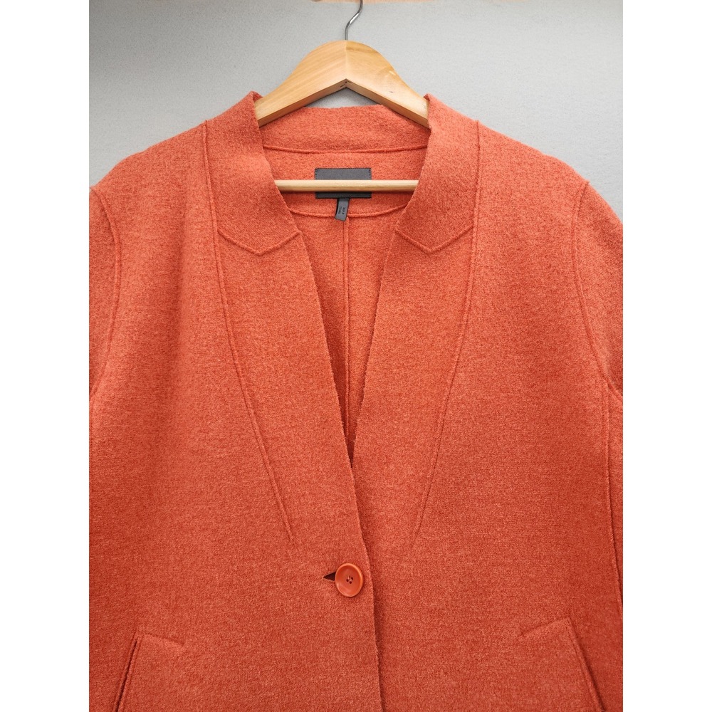 OSKA Boiled Wool Jacket 3 Orange Rust Virgin Wool Moessmer Lagenlook Blazer Coat - Picture 7 of 16